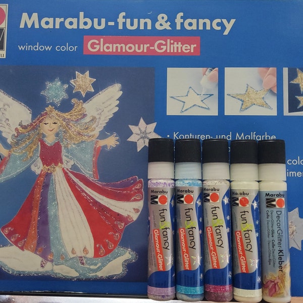 Glamour-Glitter Marabu fun & fancy für Papier Stoff Plastik Holz Filz  Sonderpreis 10015