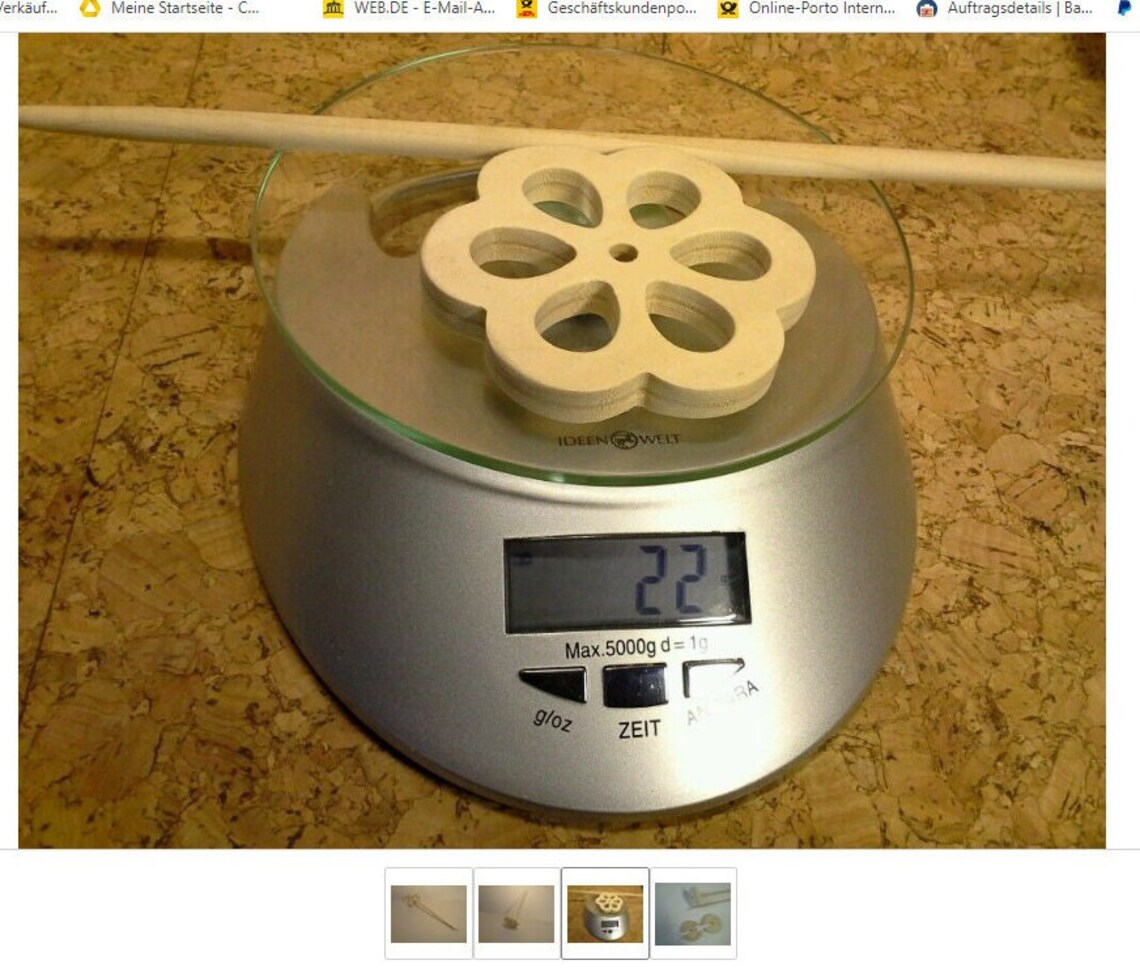 Only 22g Hand Spindle Flower Spindle D8x L30cm for Spinning Wool Hand ...