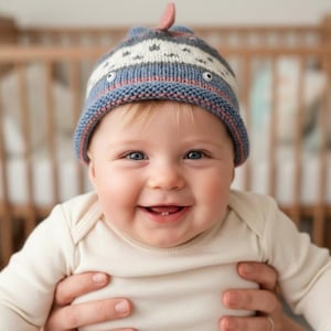 Hand Knitted Fish Baby Hat, Wool Alpaca Animal Beanie, 6-12 Months Toddler Gift, 44-46cm