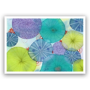 Carte aquarelle "Spots bleus"