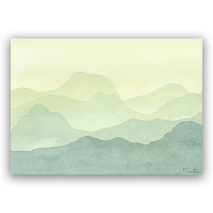 Carte aquarelle Montagnes