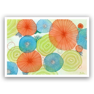 Carte aquarelle "Spots tricolores"