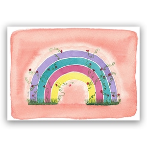 Carte aquarelle Arc-en-ciel