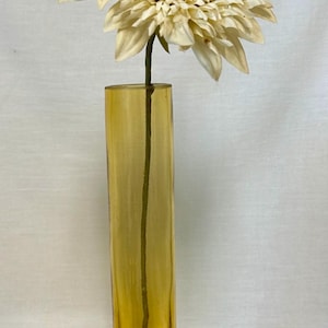 MCM Scandinavian Amber Large Cylindrical Glass Vase Art Glass Retro Collectible