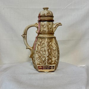 Jim Beam Vintage 1982 Executive Whiskey Pitcher Decanter Empty Handcrafted Regal China 150 Months Old Antique Look Gilt Collectible Gift