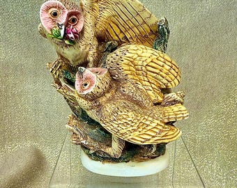 Harmony Kingdom Tender Is The Night- Romance Annual Piece: Owls Satarical Art Collectibles