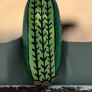 Hand Painted Rock Casual Cactus Southwest Locally Sourced Natural Rocks Garden Art
