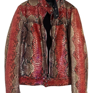 Red snake print coat best sale