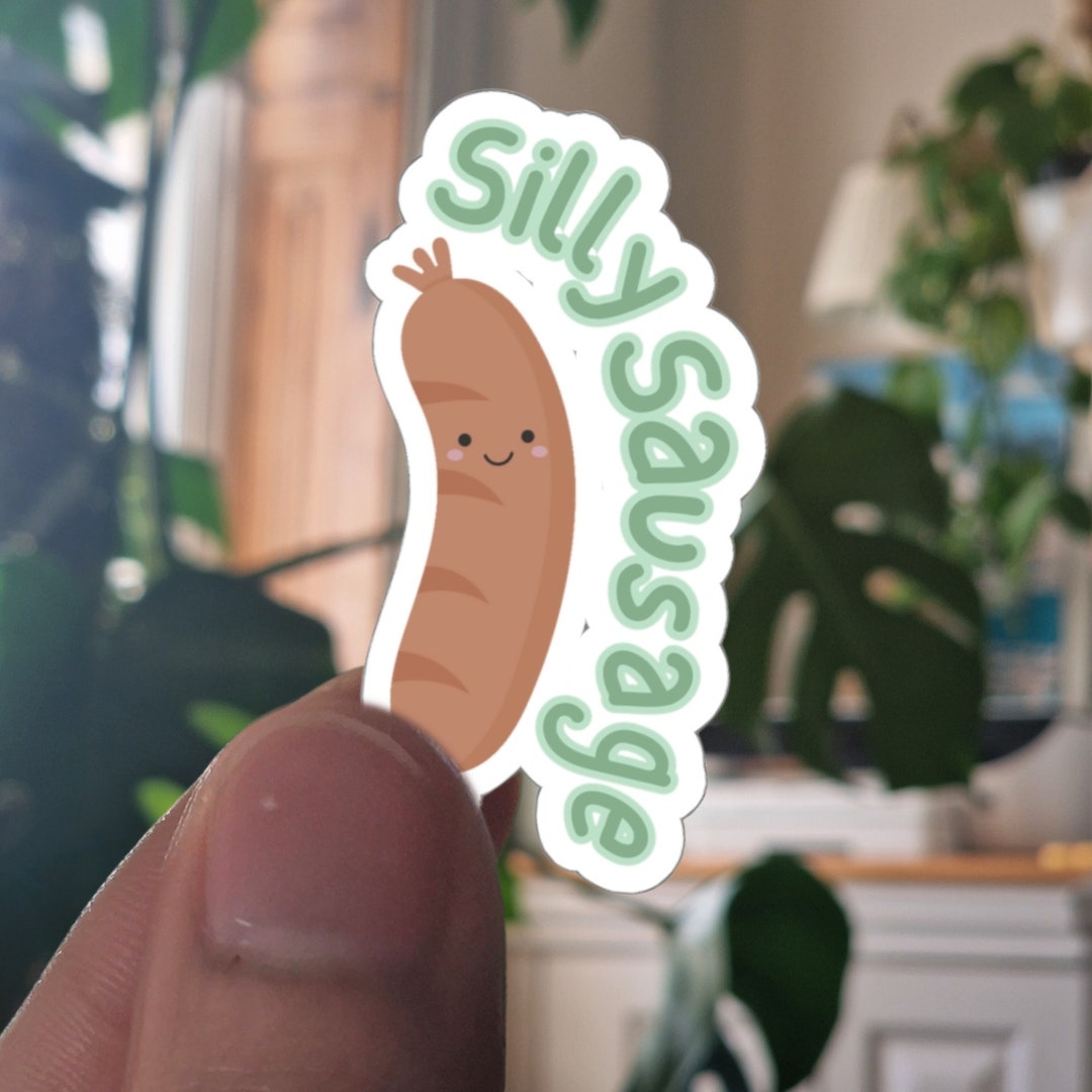 Silly Sausage Sticker | Adorable Sausage Vinyl Decal | Kawaii Design ...