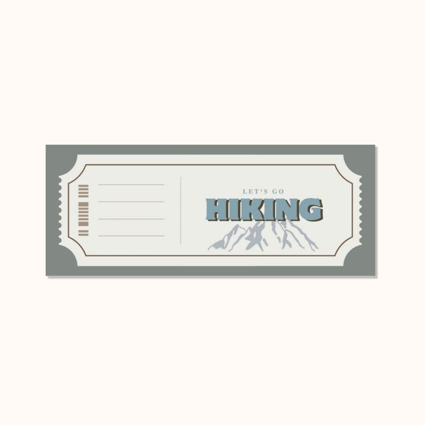 Custom HIKING Gift Coupon - Special Activity Surprise - Voucher Ticket - Editable PDF