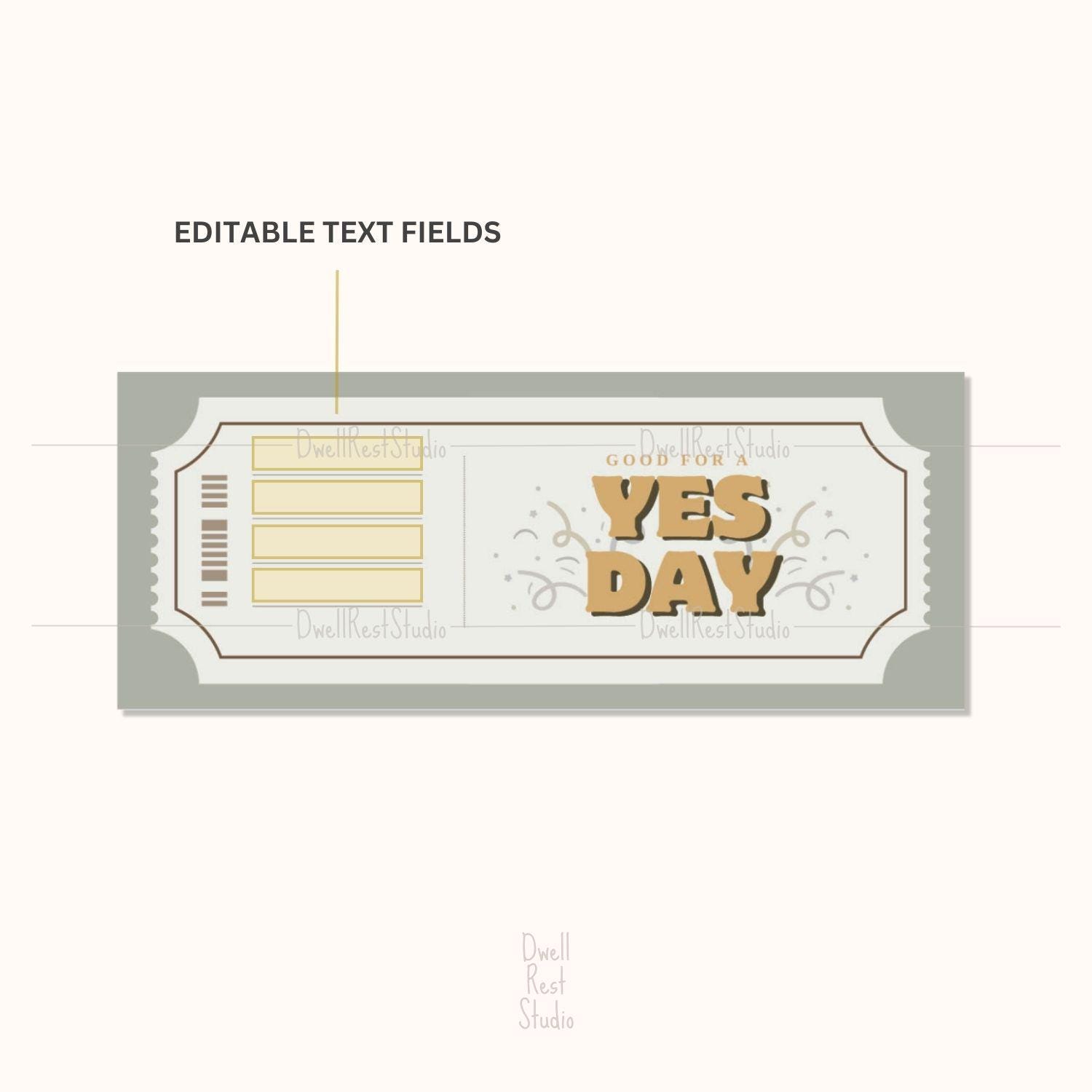 Custom YES DAY Gift Coupon - Special Activity Surprise - Voucher Ticket ...
