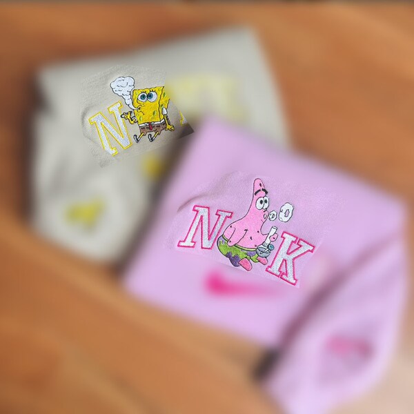 Sweat brodé Spon.geBob x Pat.rick, pull pour couple assorti, cadeau de la Saint-Valentin, sweat d'anniversaire