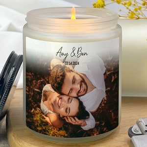 Personalized Photo Candle Labels, Christmas Gift Picture on Candle, Anniversary Gift, Gift for Him, Christmas Gift for Her, Soy Candle