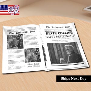 RUSH The Retirement Post Newspaper/Custom Newspaper/Printed Newspaper/Work Anniversary Gift/Retirement Gift for Men Women/Retirement Poster