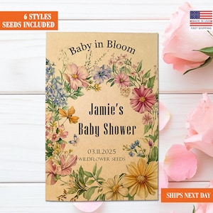 Baby Shower Seed Packets Wildflower Seed Packets Baby Shower Favors with Seed Included Custom Garden Seed Packets Baby Seed Envelopes