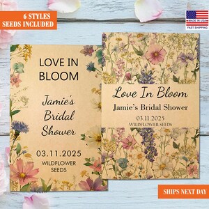 25 PCS Seed Packet Bridal Shower Favors/Let Love Grow/Custom Bridal Shower Gift for Guest in Bulk/Bridal Seed Packets/Wildflower Seed Packet