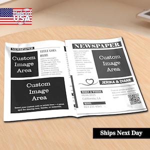 20 PCS Printed and Shipped Newspaper/Custom Newspaper for Wedding,Birthday,Baby Announcement,Anniversary,New Business,Retirement, Bridesmaid