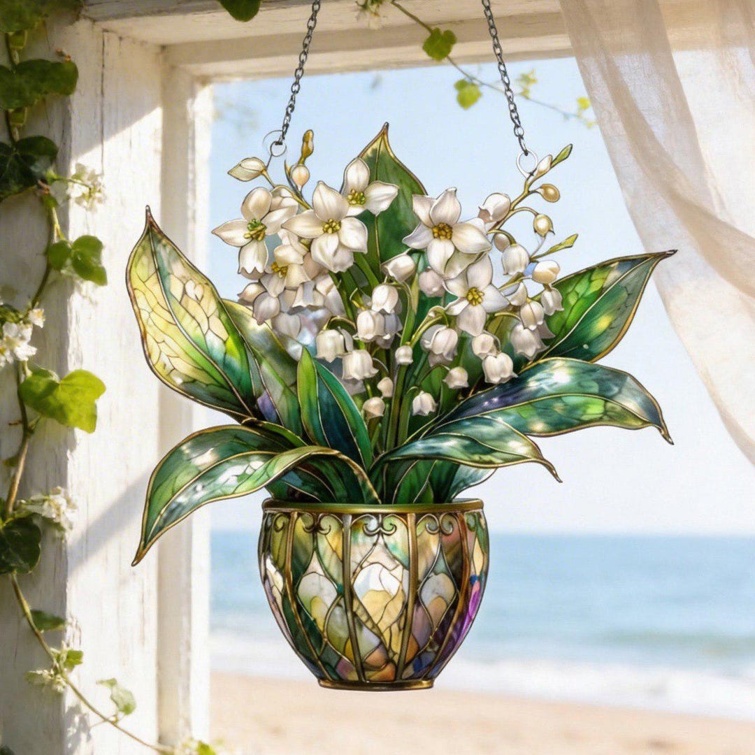 Lily of the Valley Acrylic Suncatcher, Floral Window Hanging, Spring ...
