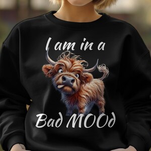 Cute Highland Cow Hoodie, Cartoon Cattle Graphic Sweatshirt, Unisex Adult Cozy Pullover, Whimsical Highland Cow Top