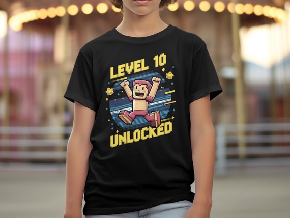 Level 10 Unlocked T-Shirt - 10th Birthday Video Gamer Tee Level 10 Unlocked T-Shirt - 10th Birthday Video Gamer Tee