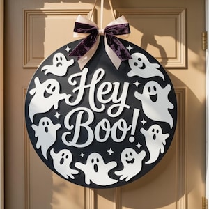 Hey Boo Geist Türschild: Bauernhaus Halloween Dekoration