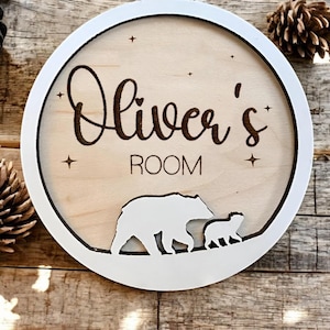 Personalised Bedroom Sign, Nursery name sign boys bedroom custom, Name Plaque for Door Kids Room Sign Baby Doorhanger Personalised Door Sign