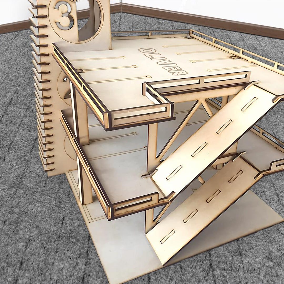 Custom Toy Parking Garage Car Ramp, Birthday Gift for Boy, Wooden Car ...