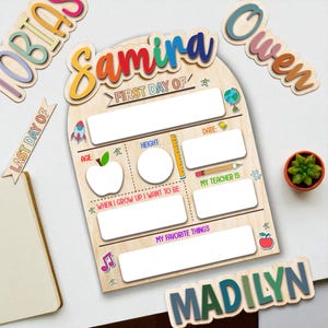 Cartello "Primo e ultimo giorno di scuola", accessorio fotografico personalizzato per la scuola materna e l'asilo, regalo per il ritorno a scuola per bambini, lavagna cancellabile a secco riutilizzabile