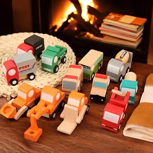Set of 12 Colored Cars, Wooden Tiny Car Toy, Little Car Toy Push Car On Wheel For Toddlers, Sensory Toy, Wooden Toy Vehicles Set Kids Toy
