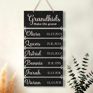 Individuelles Enkelkind-Holzschild: Personalisiertes Familiennamen-Plakette