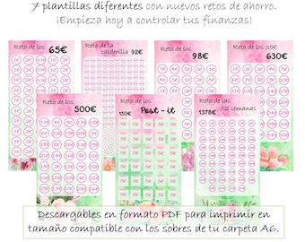 Savings templates for A6 envelopes