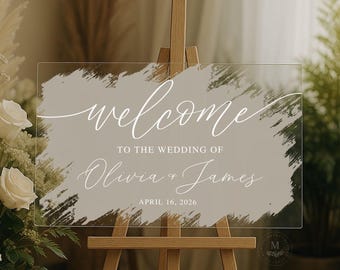 Custom UV Acrylic Wedding Welcome Sign, Personalized Wedding Sign, Acrylic Wedding Signage, Custom Wedding Signage, Event Reception Sign