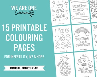 15 printable infertility & IVF colouring pages for TTC and fertility journeys