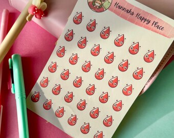 Period tracker- functional stickers-planner