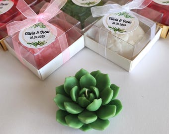 Herbst Hochzeit Gunsten Sukkulenten Kerze, Günstige Rustikal Brautdusche Party Geschenk, Boho Verlobung, Groß Mini Gast