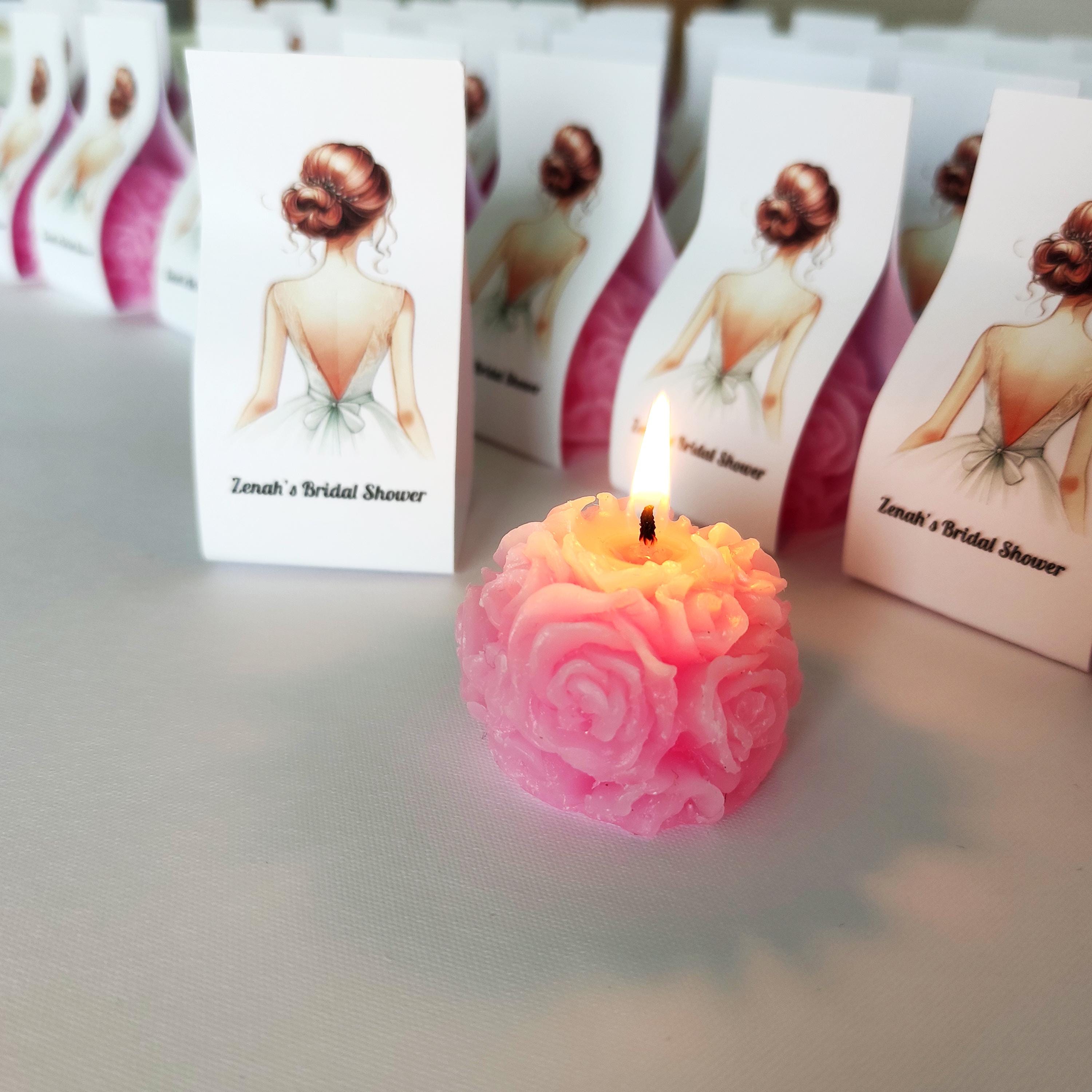Personalized Rose Candle Favors: Bridal Shower, Wedding Bulk Gifts - Etsy