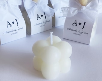 Bridal Shower Bubble Candle Favors: Personalized Wedding Keepsakes