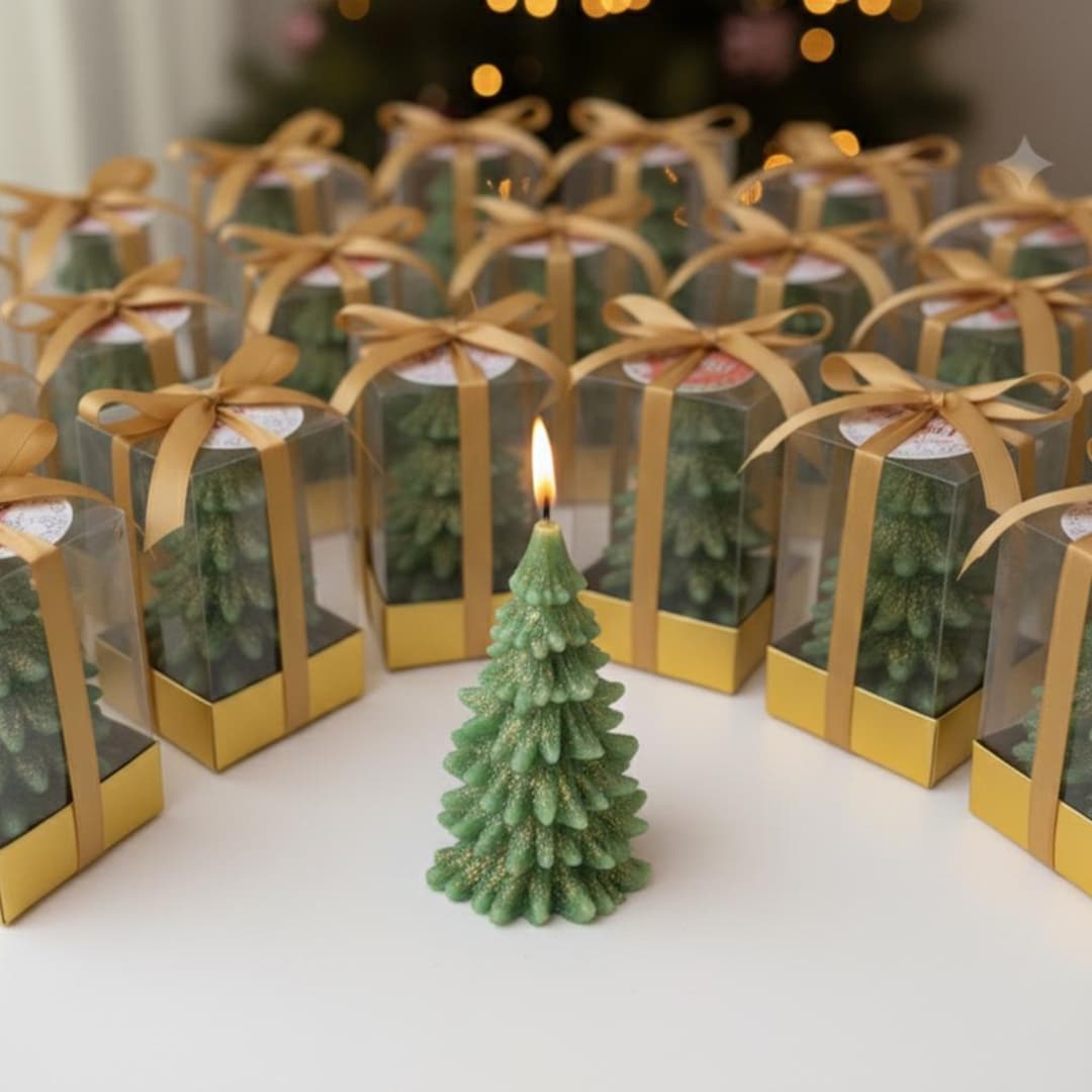 Cadeau de bougie de Noël en vrac, cadeau de Noël, mini bougie de Noël en pin
