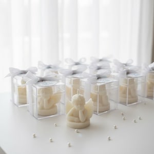 Baptism Cherub Candle favors , Christening, Baby Shower, Birthday Party Gift, Baby Angel