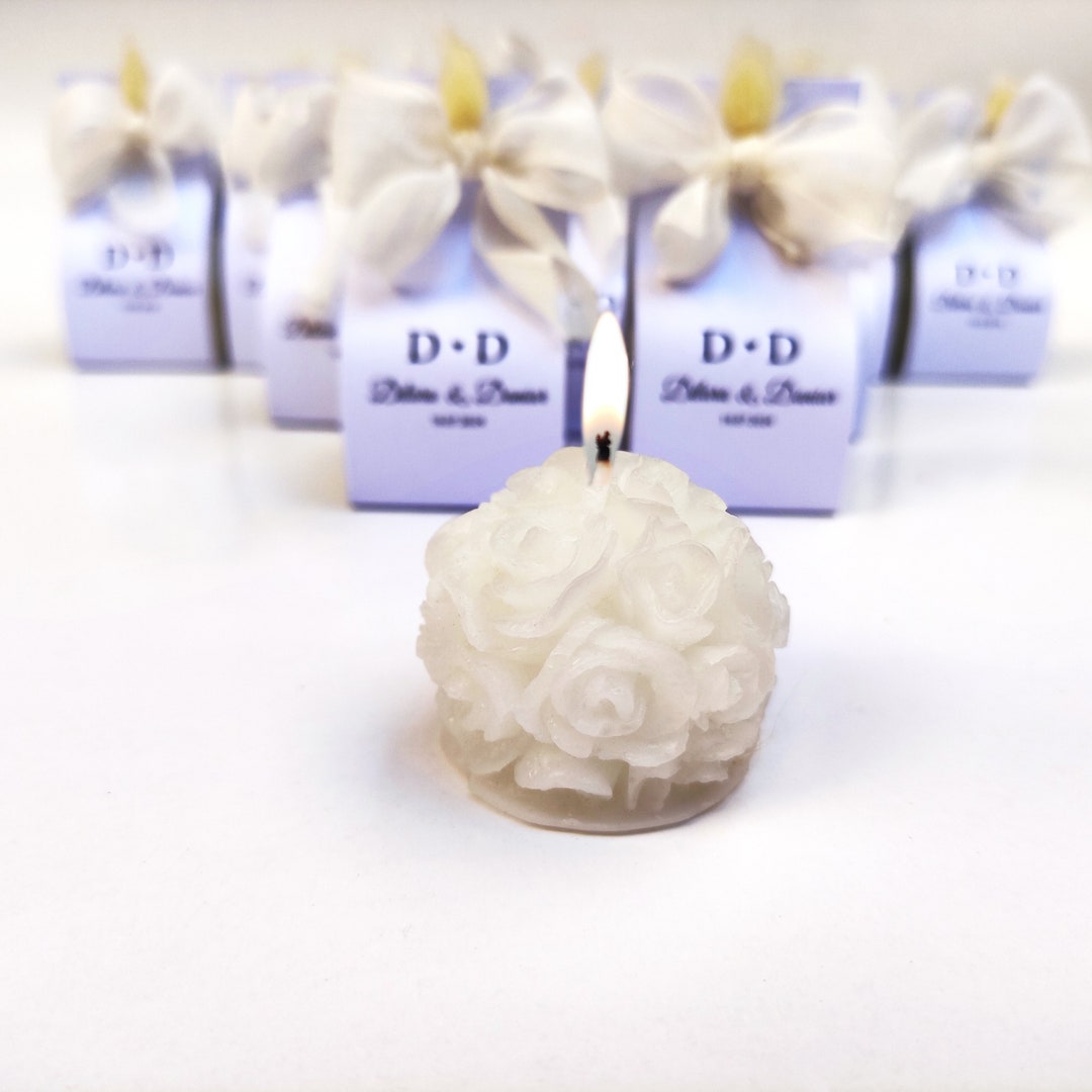 Wedding Favours Candle, Bridal Shower Favors for Guest, Rose Candle ...