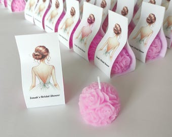 Lembrancinhas personalizadas com velas de rosas: chá de panela, presentes de casamento em massa