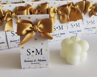 Personalized Bubble Candle Wedding Favors: Bridal Shower Gift
