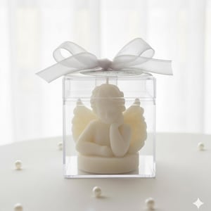 Baptism Cherub Candle favors , Christening, Baby Shower, Birthday Party Gift, Baby Angel