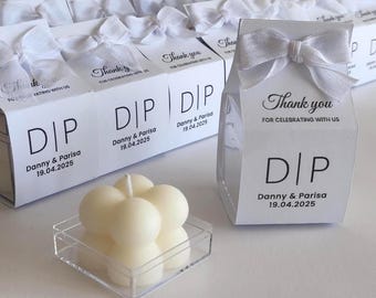 Personalized Bubble Candle Favors: Bridal Shower, Wedding Guest Gift