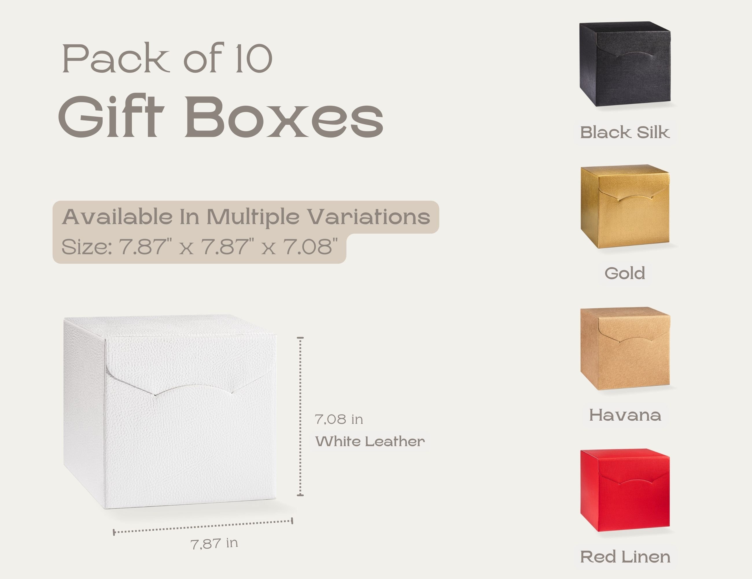 Pack of 10 Gift Boxes for Presents (7.87 X 7.87 X 7.08 Inch) - Ideal ...