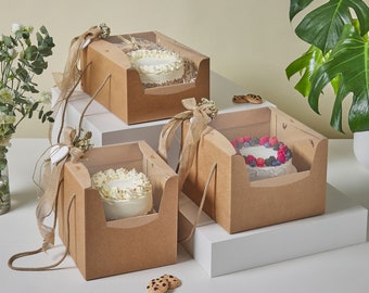 Confezione da 10 scatole portatili per torte con finestra - perfette