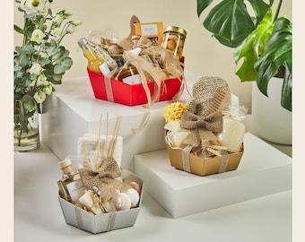 5er Pack Stabile Geschenkkörbe Made in Italy - Geschenkkörbe zum befüllen Ideal für Babyparty ,Hochzeitsgeschenkkorb und Geschenkkorb Leer