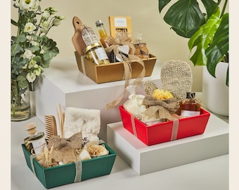 Italienische Geschenkkörbe - Set mit 5 leeren Kartonschalen, DIY Gastgeschenke
