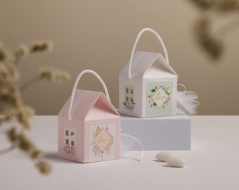 House Favor Boxes - Blumenhochzeits-Süßigkeitsboxen, 40er Set
