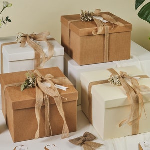 Paquete de 5 cajas de regalo con tapas (11,81 x 11,81 x 7,87 pulgadas) - Ideal para cajas de regalo, cajas para propuestas de damas de honor y cajas de regalo para regalos